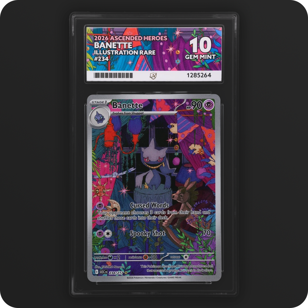 Banette 234/217 Ascended Heroes Ace Grading 10, front of the graded slab