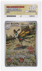 Beautifly 219/217 Ascended Heroes Ace Grading 10, close-up front view of the certified slab