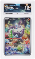 Carbink 242/217 Ascended Heroes Ace Grading 10, close-up front view of the certified slab