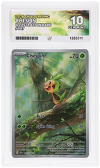 Chespin 087/086 Chaos Rising Ace Grading 10 — close-up front view of the certified slab