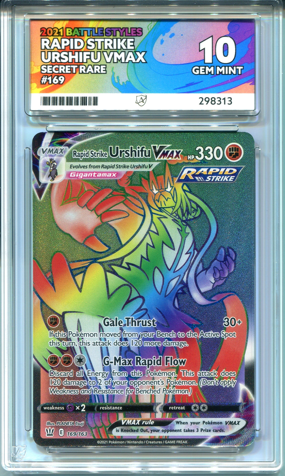 Pokemon - Battle Styles - Rapid Strike Urshifu VMAX - 169/163 - Ace Grading - Grade 10 Gem Mint
