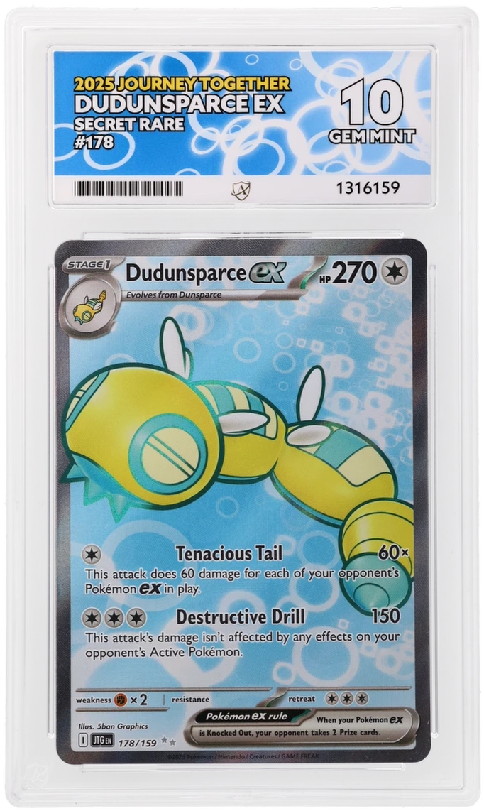Dudunsparce ex 178/159 Journey Together Ace Grading 10 — close-up front view of the certified slab