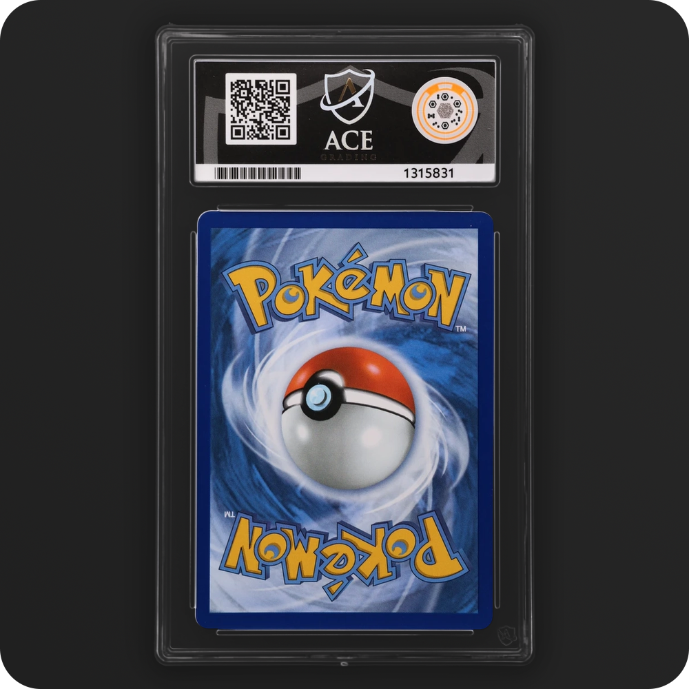 Dustox 220/217 Ascended Heroes Ace Grading 10, back of the graded slab