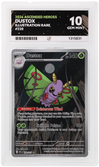 Dustox 220/217 Ascended Heroes Ace Grading 10, close-up front view of the certified slab