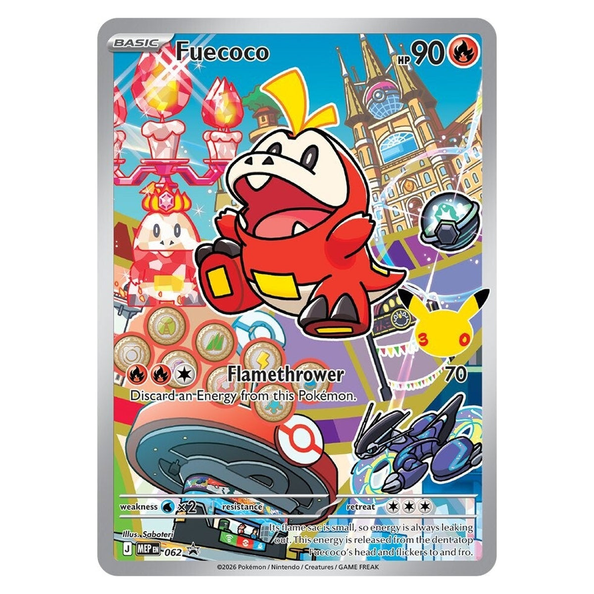 Fuecoco illustration rare-style promo, MEP 062 (Paldea)