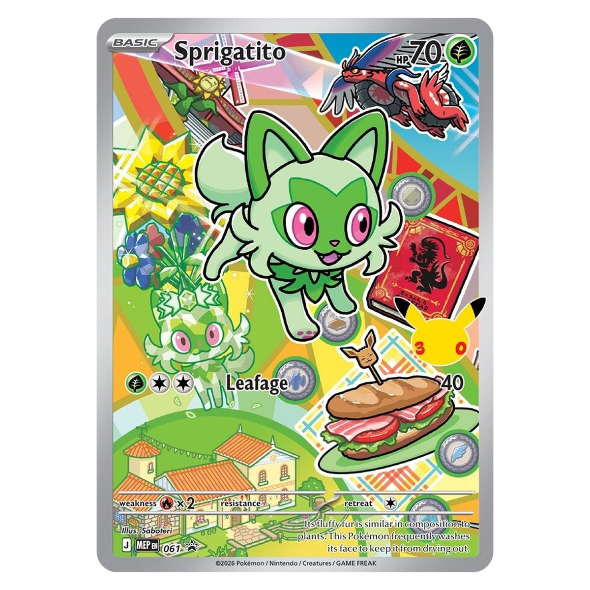 Sprigatito illustration rare-style promo, MEP 061 (Paldea)