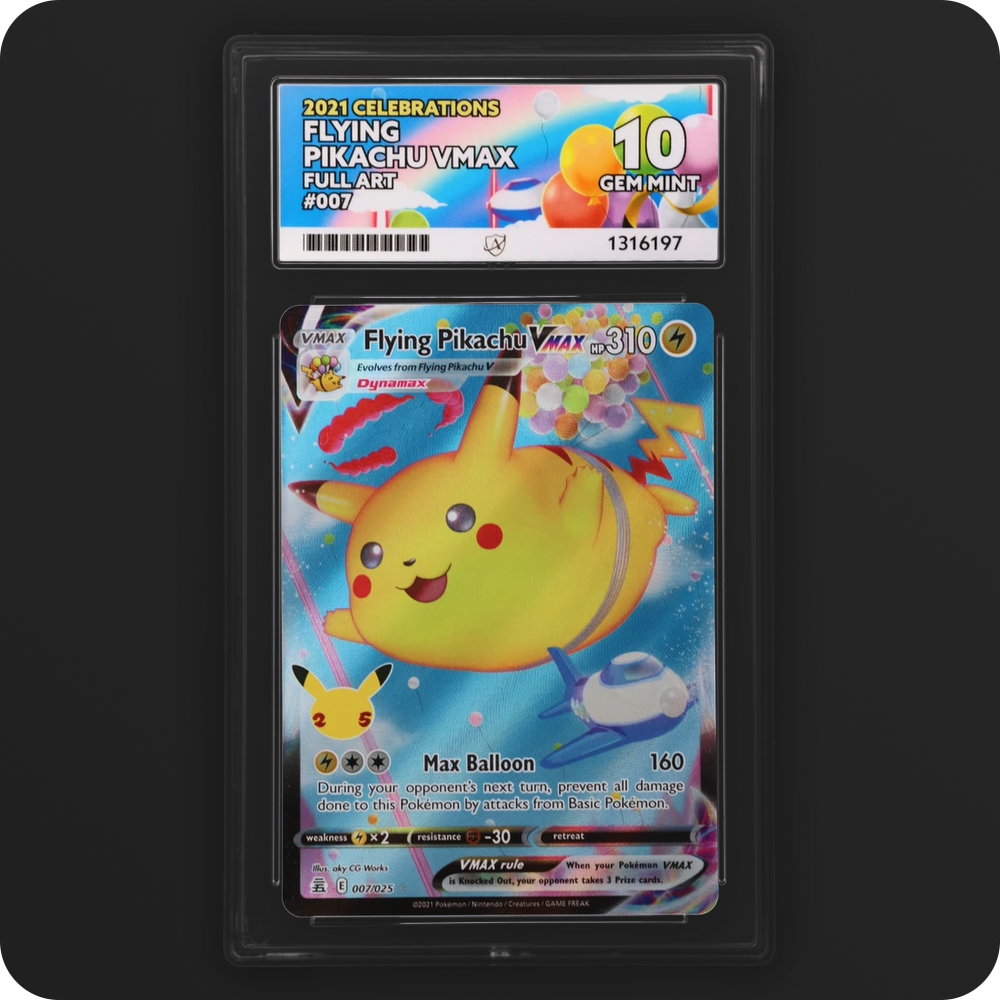 Flying Pikachu VMAX 007/025 Celebrations Ace Grading 10 — front of the graded slab
