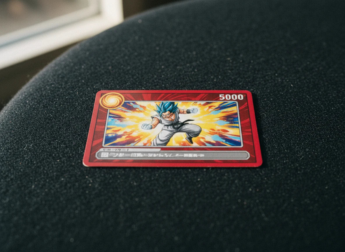 Labelled diagram showing all parts of a Dragon Ball Super card