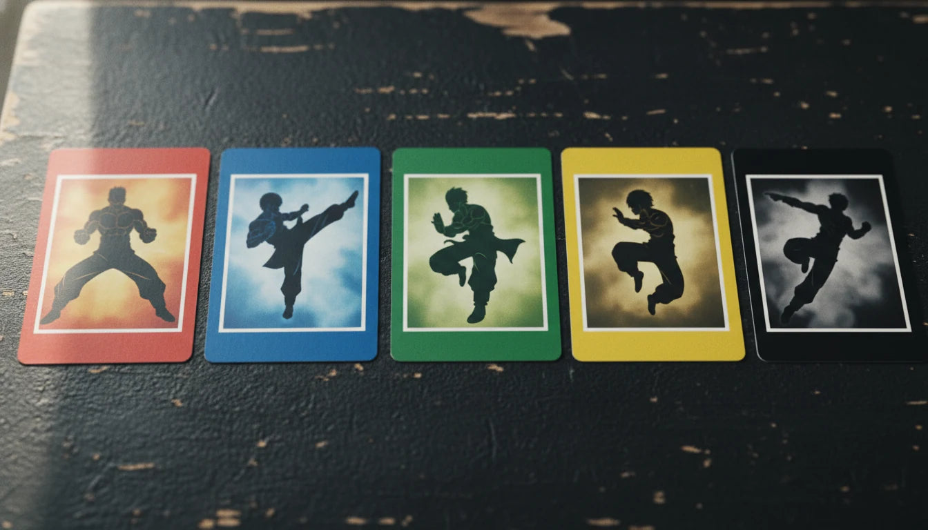 Examples of Leader, Battle, Extra, and Unison cards from the Dragon Ball Super Card Game