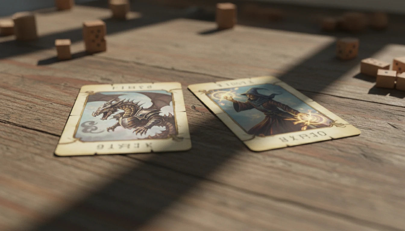 Visual showing the combat phase with attacking and blocking creatures