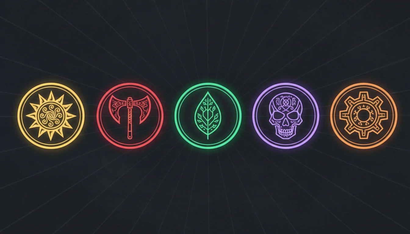 All ten Riftbound TCG region icons displayed with their names