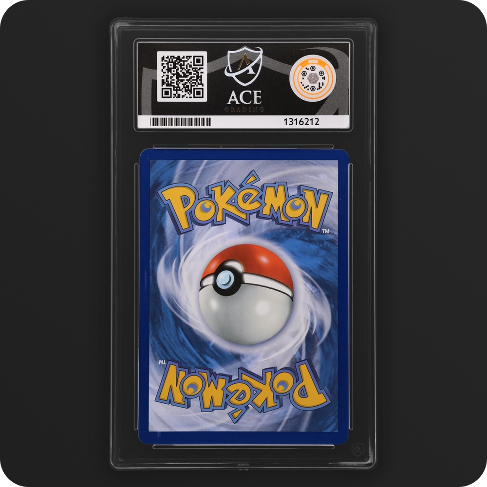 Hitmontop 240/217 Ascended Heroes Ace Grading 10, back of the graded slab