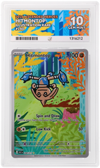Hitmontop 240/217 Ascended Heroes Ace Grading 10, close-up front view of the certified slab