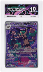 Hop's Trevenant 237/217 Ascended Heroes Ace Grading 10, close-up front view of the certified slab