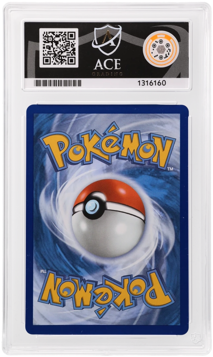 Houndstone 145/132 Mega Evolution Ace Grading 10 — close-up back view of the certified slab