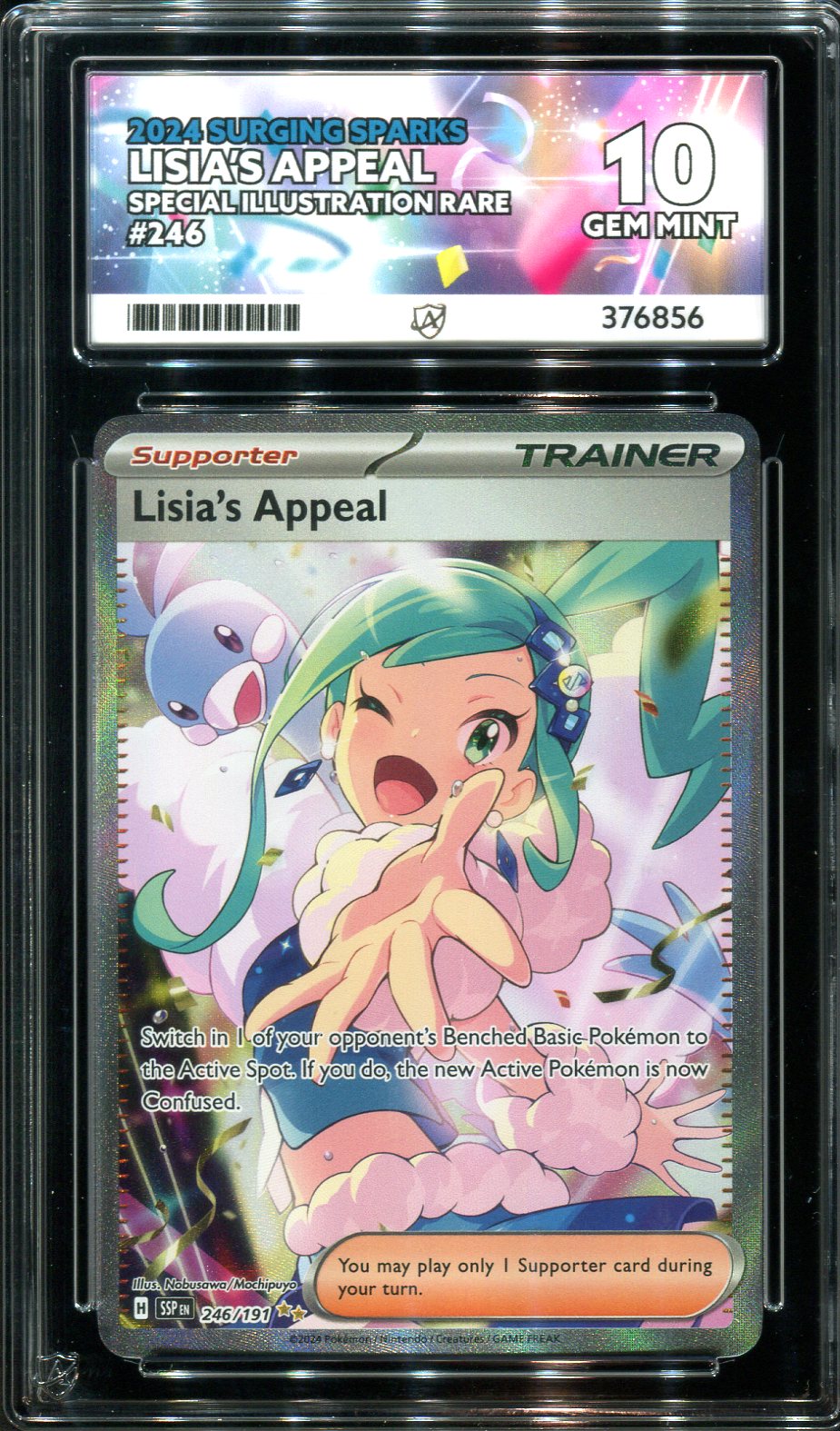 Pokemon - Surging Sparks - Lisia's Appeal - 246/191 - Ace Grading - Grade 10 Mint