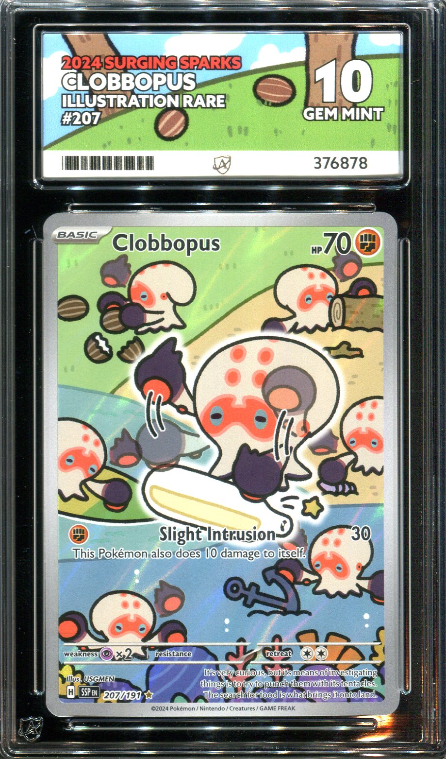 Pokemon - Surging Sparks - Clobbopus - 207/191 - Ace Grading - Grade 10 Mint