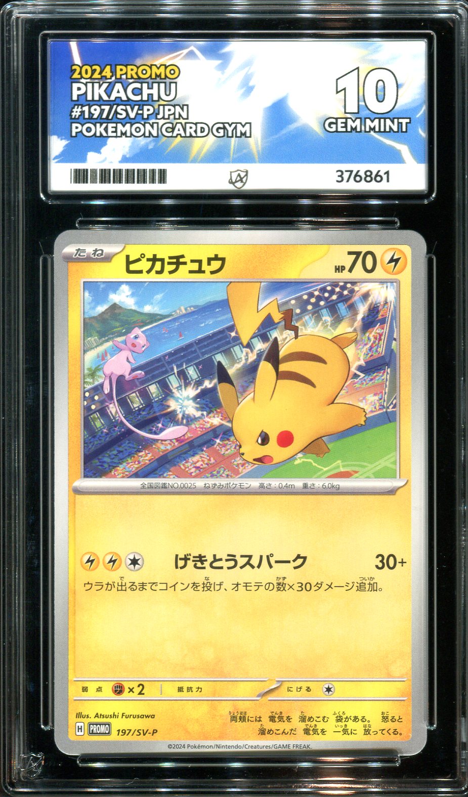 Pokemon - Japanese Gym Card Promo - Pikachu - 197/SV-P - Ace Grading - Grade 10 Mint