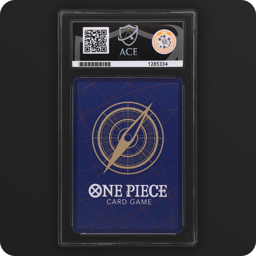 Jinbe OP14-049 The Azure Sea's Seven Ace Grading 10, back of the graded slab