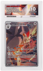Larry’s Staraptor 249/217 Ascended Heroes Ace Grading 10, close-up front view of the certified slab