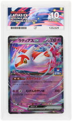 Latias ex 032/M-P Promo Ace Grading 10, close-up front view of the certified slab