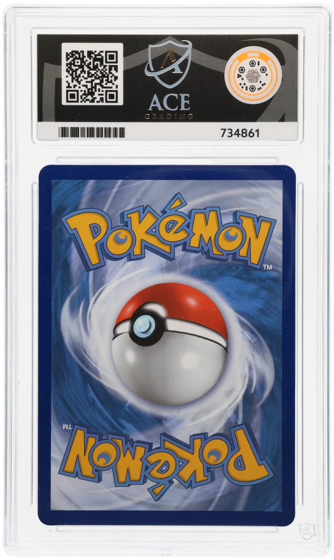 Leafeon VSTAR SWSH195 Black Star Promo Ace Grading 8 — close-up back view of the certified slab