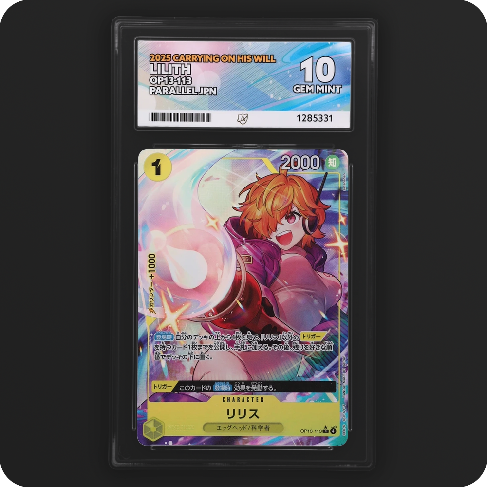 Lilith OP13-113 Carrying On His Will Ace Grading 10, front of the graded slab