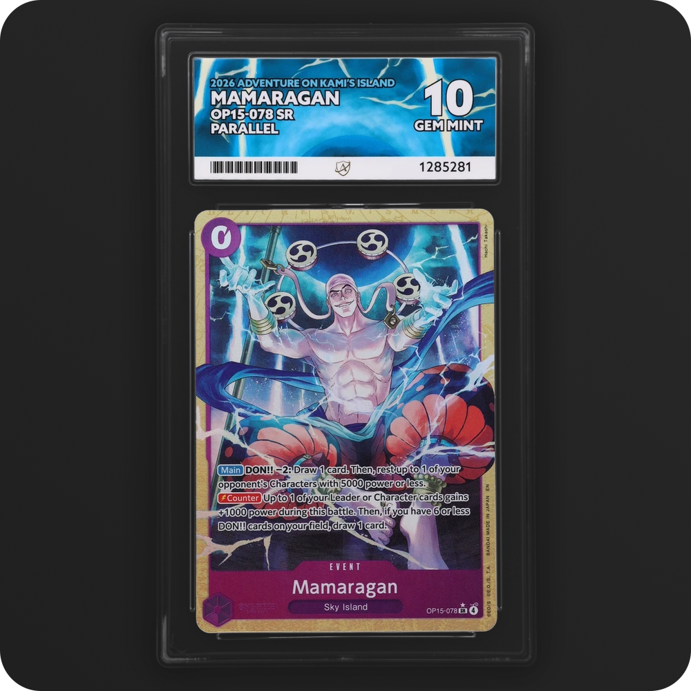 Mamaragan OP15-078 Adventure on Kami’s Island Ace Grading 10, front of the graded slab