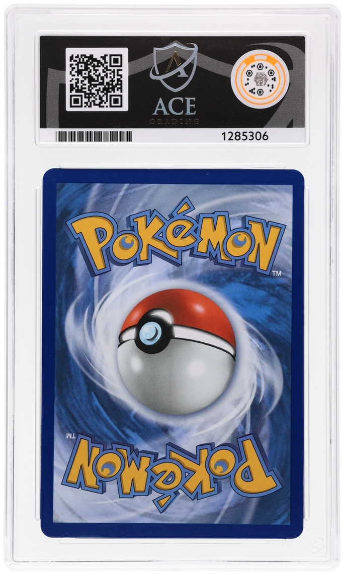 Mega Audino ex 253/217 Ascended Heroes Ace Grading 10, close-up back view of the certified slab