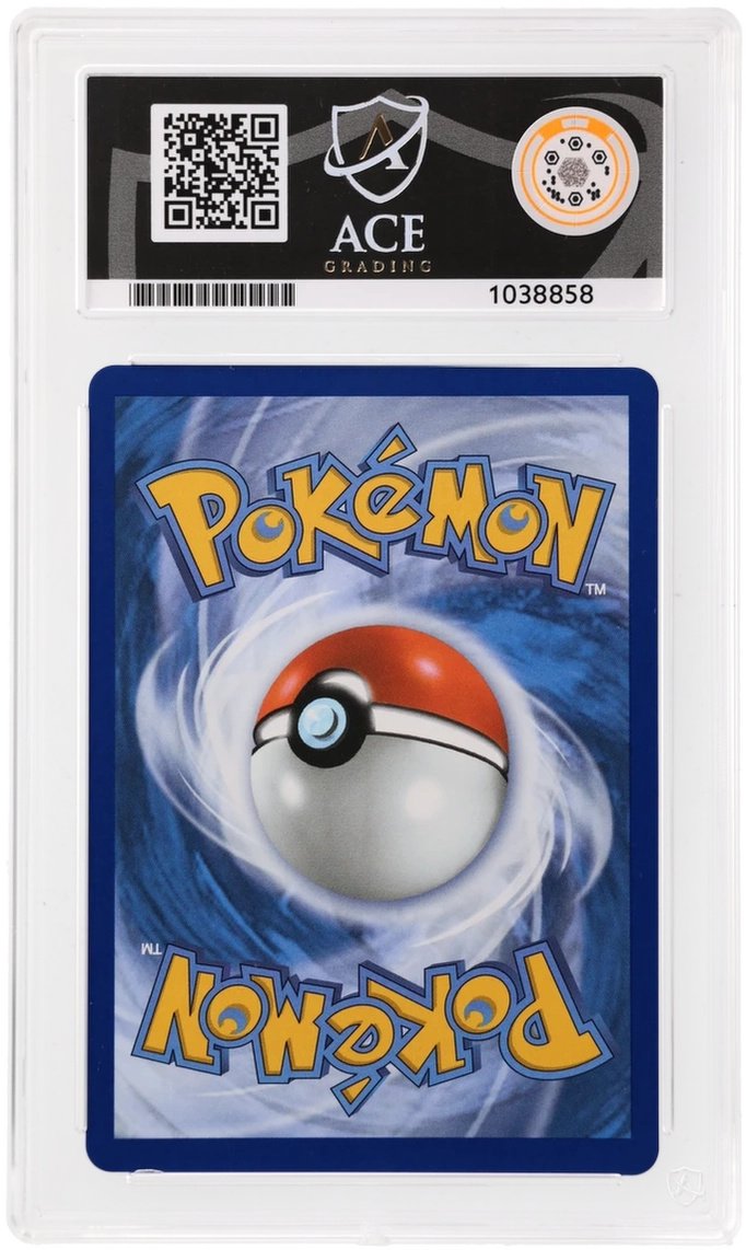 Mega Charizard X ex 125/094 Phantasmal Flames Ace Grading 9 — close-up back view of the certified slab