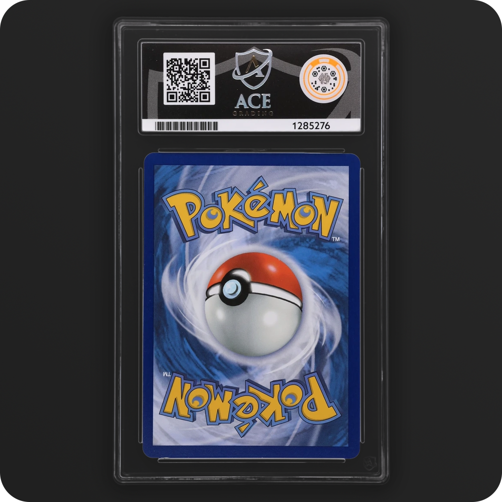 Mega Charizard Y ex 022/217 Ascended Heroes Ace Grading 10, back of the graded slab