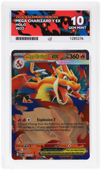 Mega Charizard Y ex 022/217 Ascended Heroes Ace Grading 10, close-up front view of the certified slab