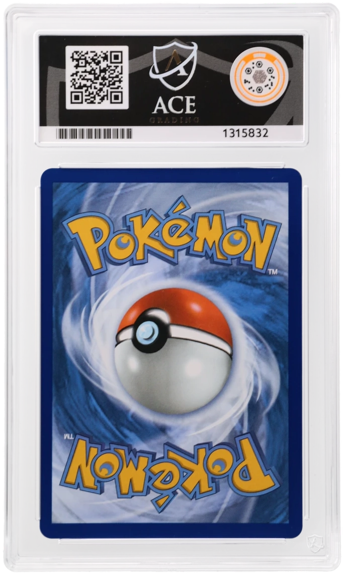 Mega Dragonite ex 152/217 Ascended Heroes Ace Grading 5, close-up back view of the certified slab