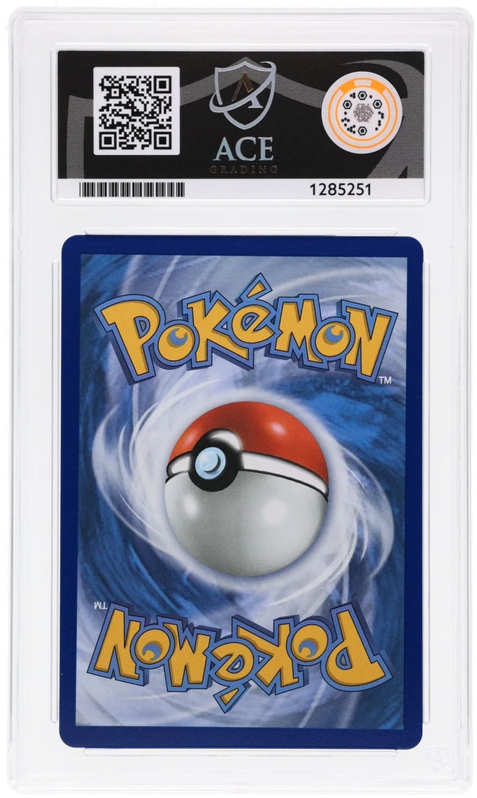 Mega Gengar ex 269/217 Ascended Heroes Ace Grading 10, close-up back view of the certified slab