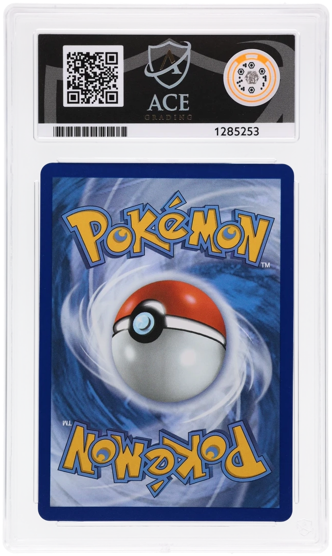 Mega Gengar ex 269/217 Ascended Heroes Ace Grading 10, close-up back view of the certified slab