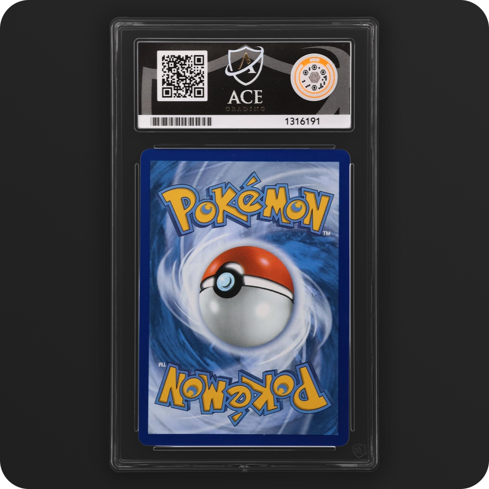 Mega Hawlucha ex 268/217 Ascended Heroes Ace Grading 10, back of the graded slab