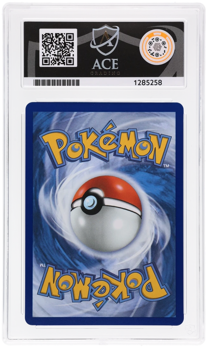 Mega Lucario ex 033 Black Star Promo Ace Grading 10 — close-up back view of the certified slab