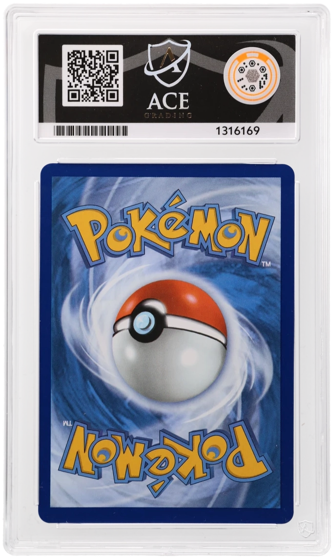 Mega Lucario ex 033 Black Star Promo Ace Grading 9 — close-up back view of the certified slab