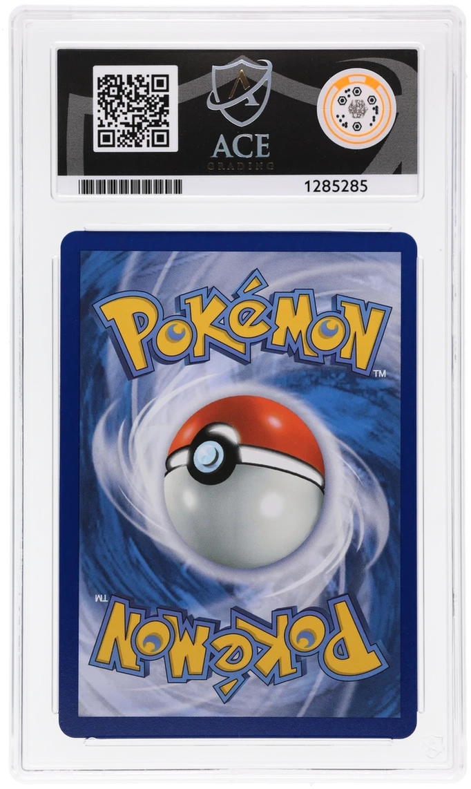 Mega Scrafty ex 270/217 Ascended Heroes Ace Grading 10, close-up back view of the certified slab