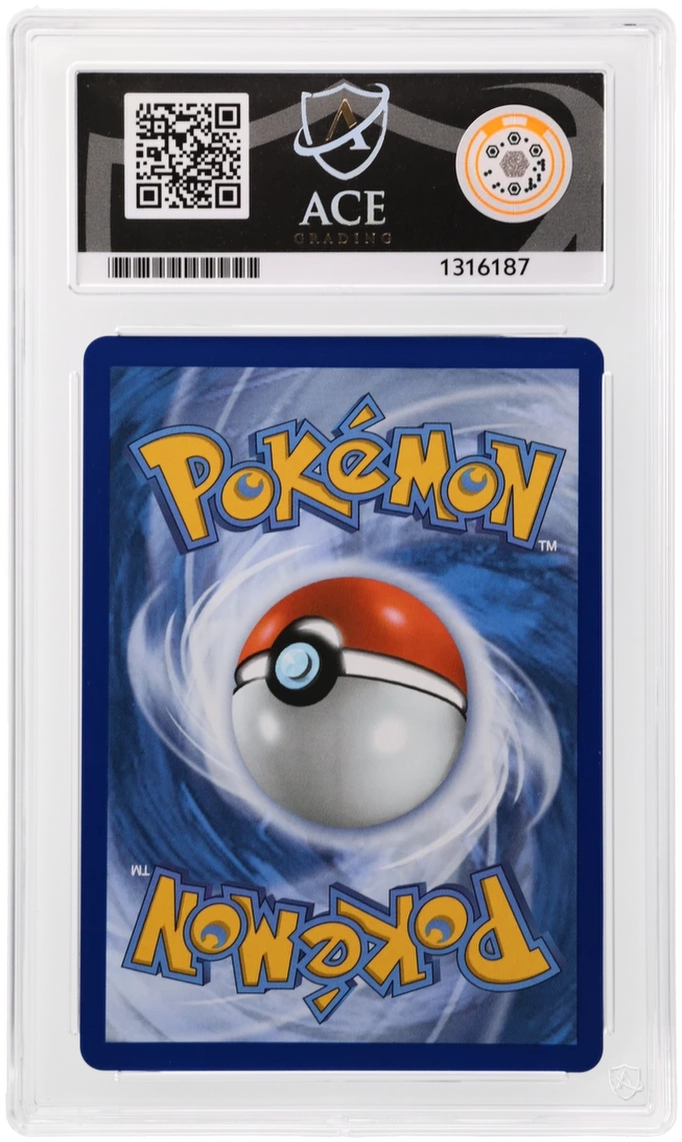 Misdreavus 233/217 Ascended Heroes Ace Grading 10, close-up back view of the certified slab
