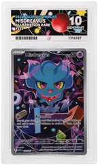 Misdreavus 233/217 Ascended Heroes Ace Grading 10, close-up front view of the certified slab