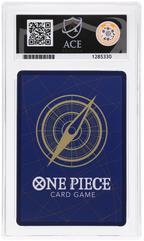 Monkey.D.Luffy OP05-119 Awakening of the New Era Ace Grading 10, close-up back view of the certified slab