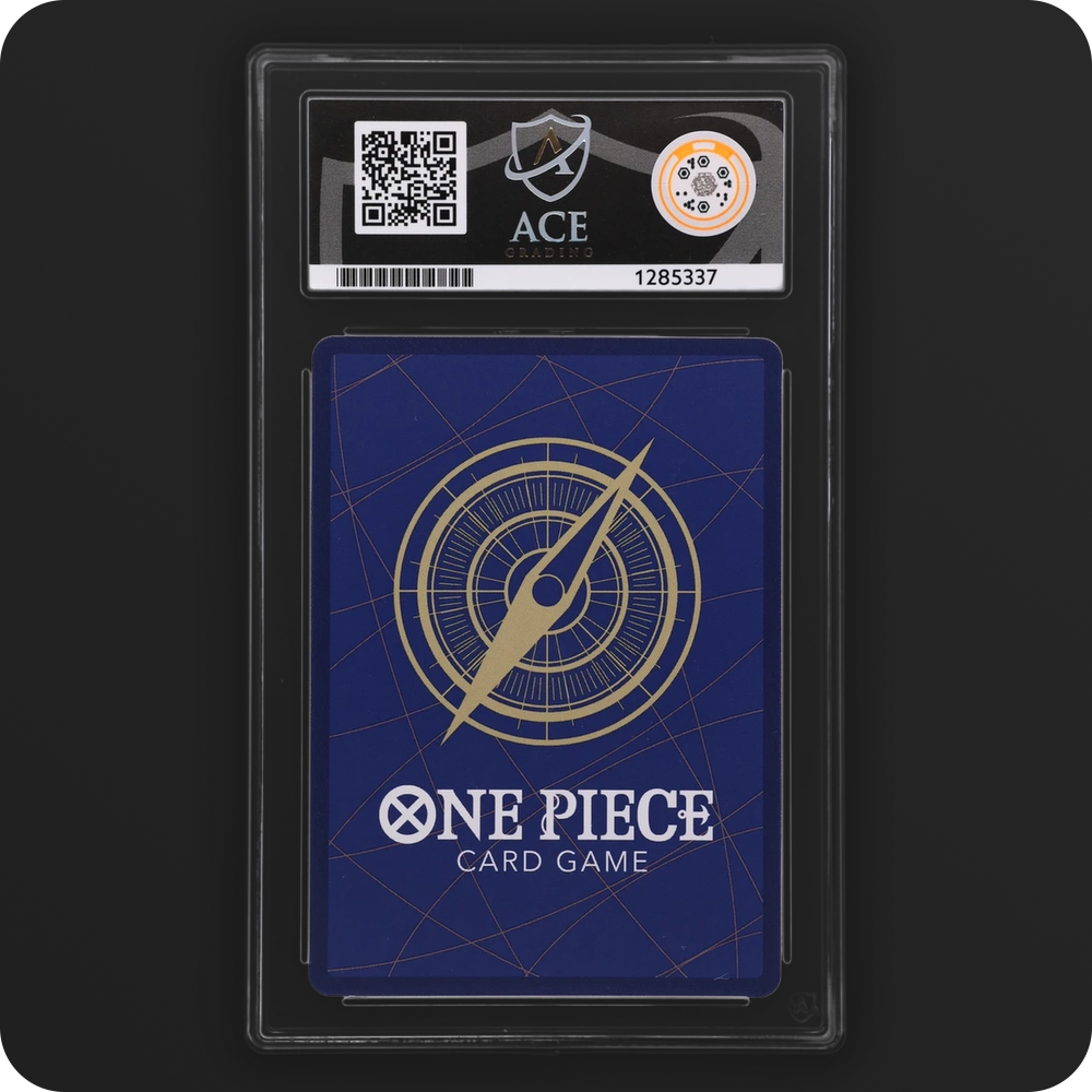 Monkey.D.Luffy OP10-118 Royal Blood Ace Grading 10 — back of the graded slab