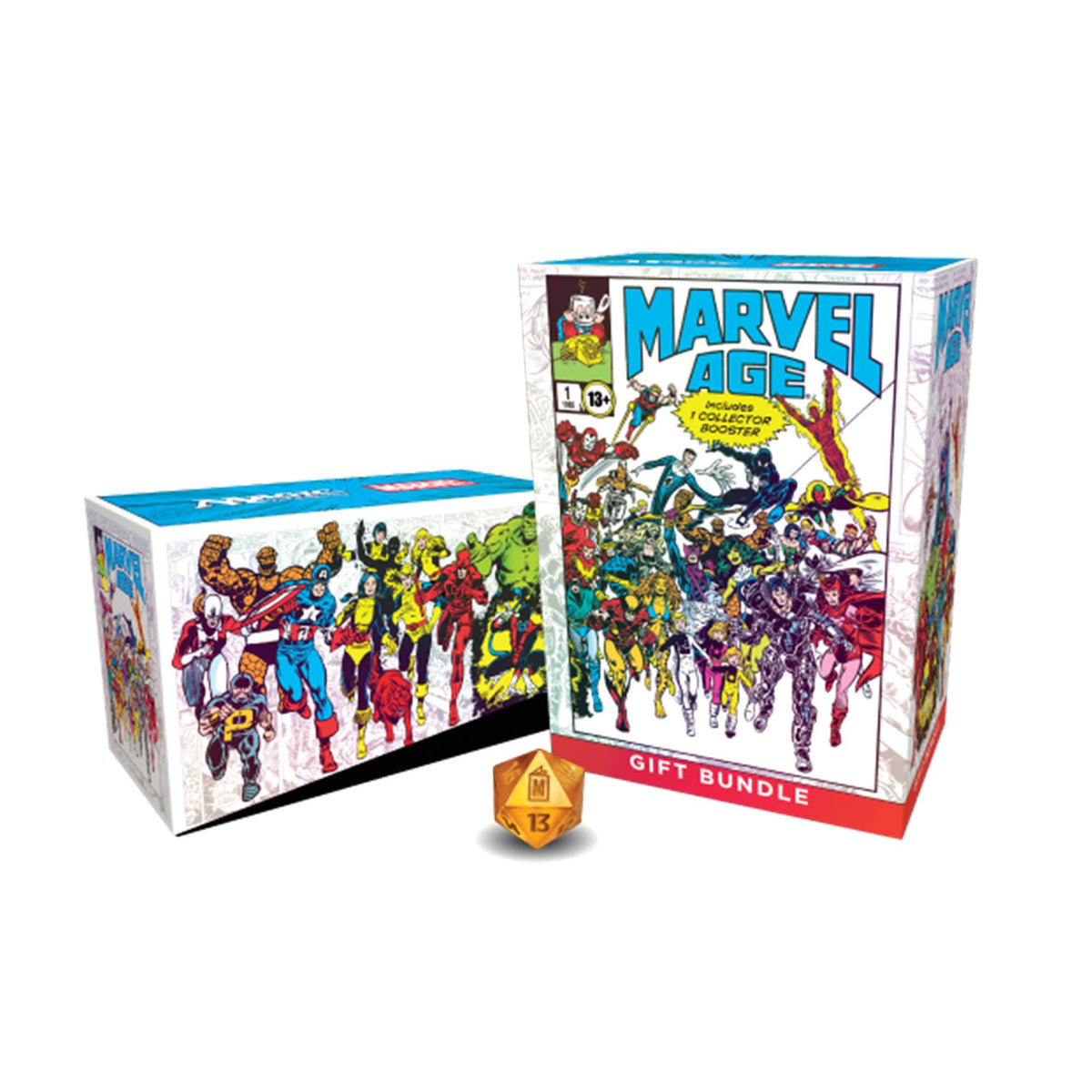 Magic The Gathering Marvel Super Heroes Gift Bundle, with the card storage box and spindown life counter