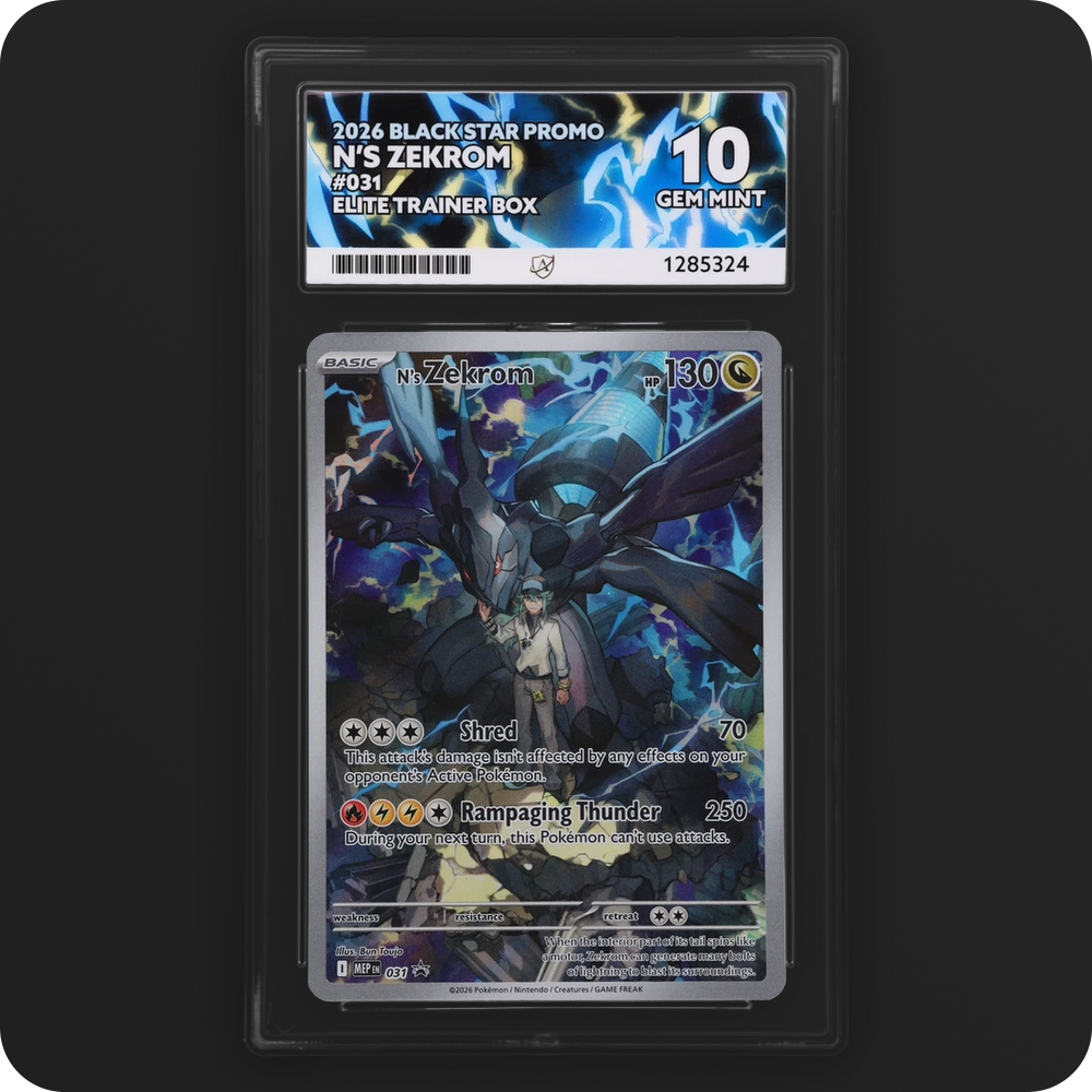N's Zekrom 031 Black Star Promo Ace Grading 10 — front of the graded slab