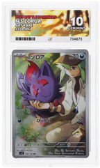 N's Zorua 108/100 Battle Partners Ace Grading 10 — close-up front view of the certified slab