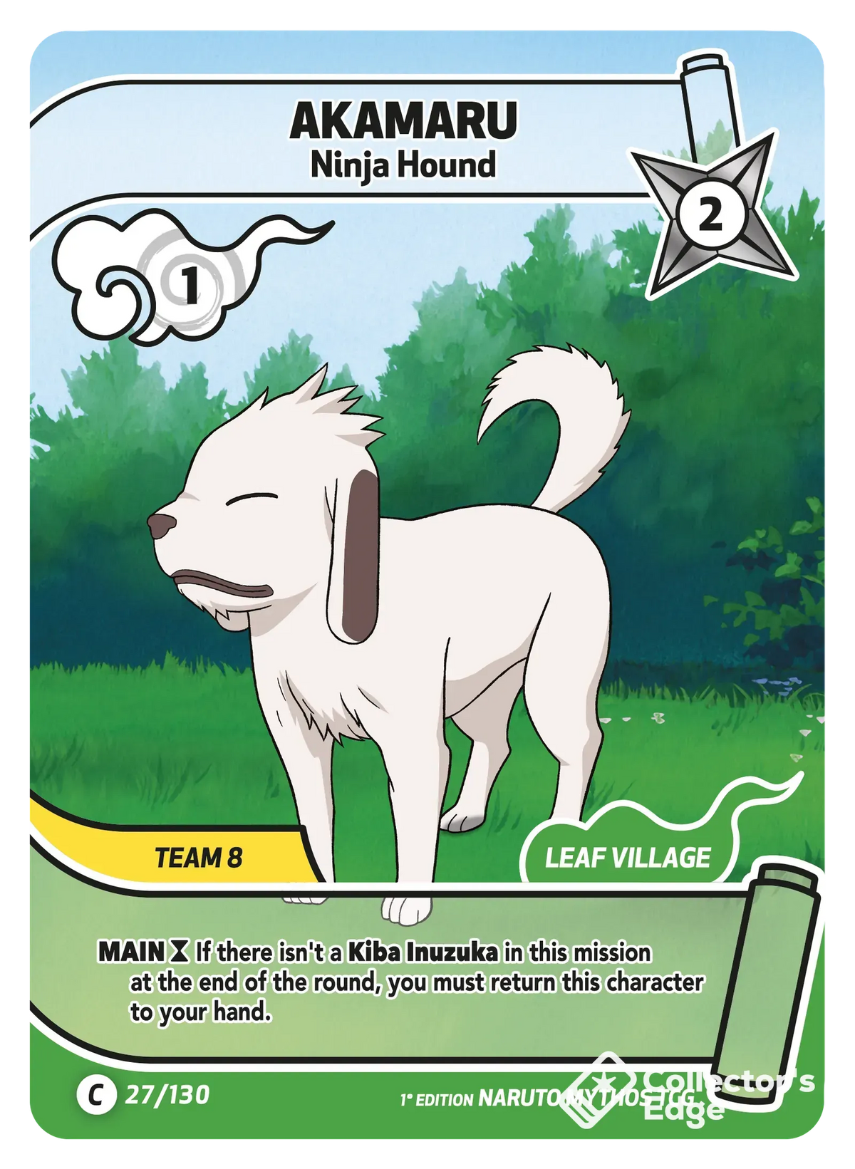 Akamaru - Ninja Hound - 027/130 - Full Art 027/130 Full Art, Set 01 Naruto Mythos card