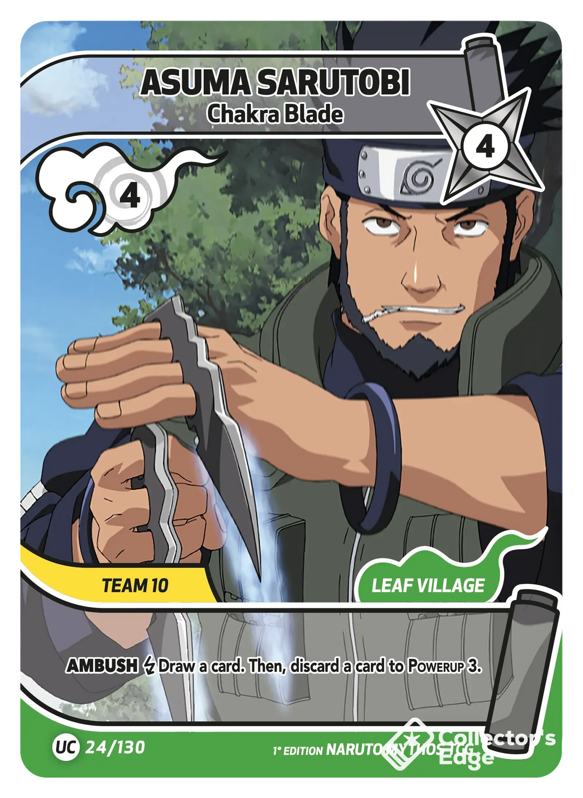 Asuma Sarutobi - Chakra Blade - 024/130 - Full Art 024/130 Full Art, Set 01 Naruto Mythos card
