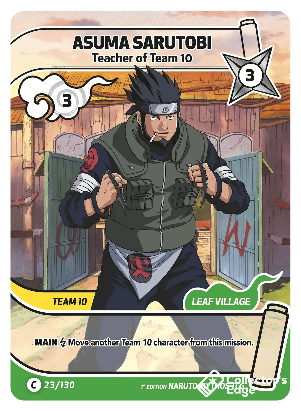 Naruto Mythos - Set 01 - Asuma Sarutobi - Teacher of Team 10 - 023/130 - Full Art