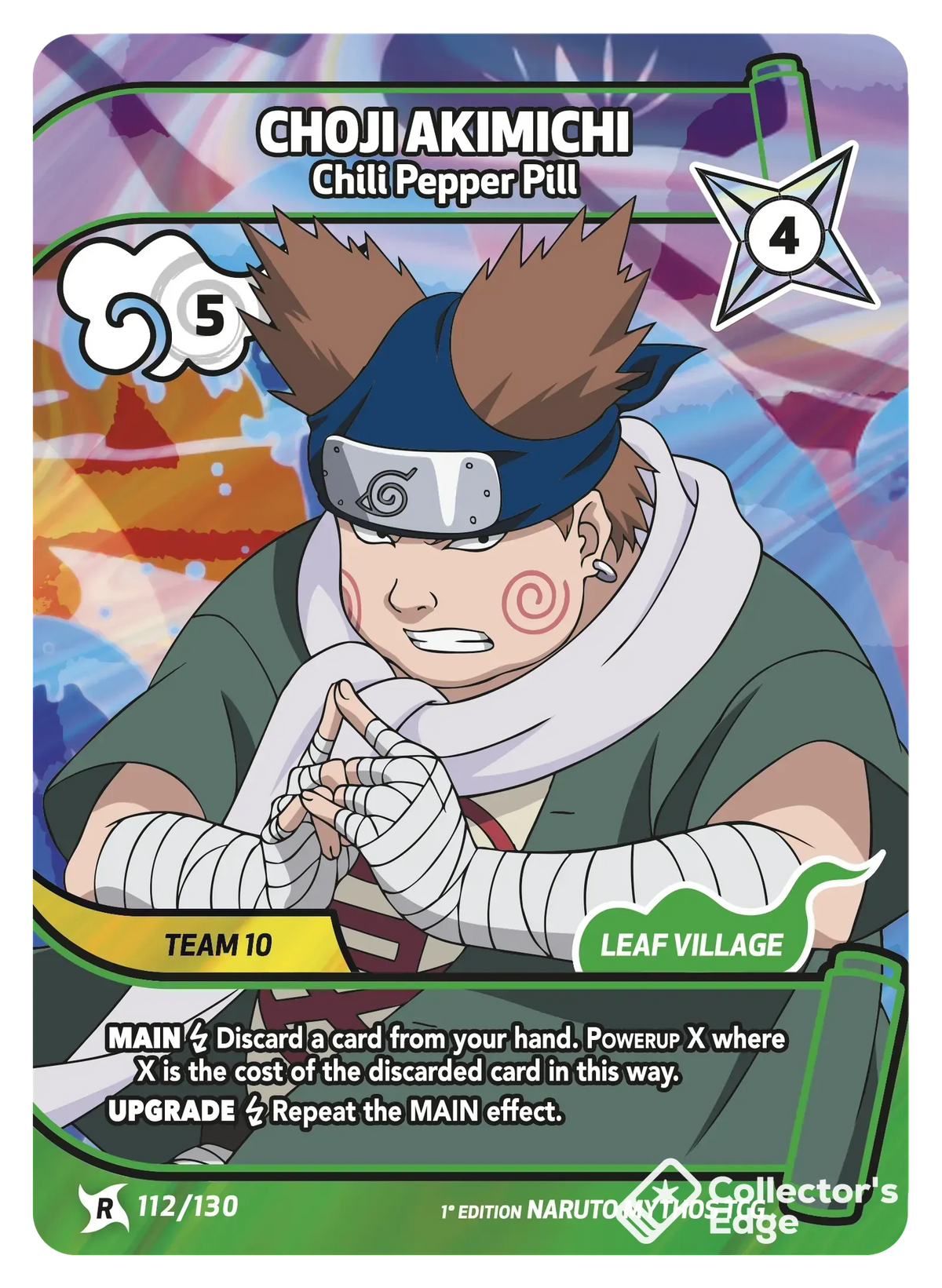 Choji Akimichi - Chili Pepper Pill 112/130, Set 01 Naruto Mythos card